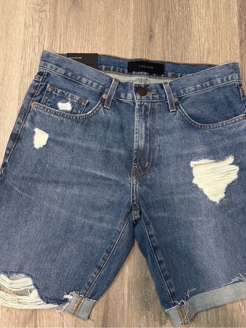 J Brand Relaxed Fit Eli Short Rigid Eco Wash Mens Distressed Blue Jean Shorts 31